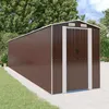 Image de vidaXL Abri de jardin Marron foncé 192x855x223 cm Acier galvanisé