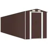 Image de vidaXL Vidaxl Abri De Jardin Marron Foncé 192x855x223 Cm Acier Galvanisé