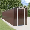 Image de vidaXL Abri de jardin Marron foncé 192x938x223 cm Acier galvanisé
