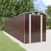 Image de vidaXL Abri de jardin Marron foncé 192x1021x223 cm Acier galvanisé