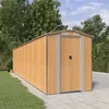 Image de vidaXL Abri de jardin Marron clair 192x855x223 cm Acier galvanisé