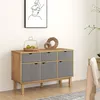 Image de vidaXL Buffet OTTA Marron et gris 114x43x73,5 cm Bois massif pin