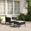 Image de vidaXL Salon de jardin 2 pcs avec coussins Noir Résine tressée319678