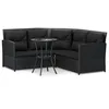 Image de vidaXL Vidaxl Ensemble De Canapés En L 2pcs Avec Coussins Noir Résine Tressée