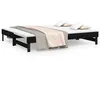 Image de vidaXL Lit coulissant sans matelas noir 2x(100x200) cm823378