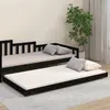 Image de vidaXL Cadre de lit sans matelas noir 100x200 cm bois massif de pin