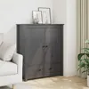 Image de vidaXL Buffet Gris 83x41,5x100 cm Bois massif de pin823516