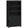 Image de vidaXL Buffet haut Noir 80x35x154 cm Bois massif de pin