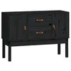 Image de vidaXL Buffet Noir 110x40x78 cm Bois massif de pin