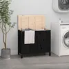 Image de vidaXL Boîte à linge Noir 88,5x44x76 cm Bois massif de pin823583