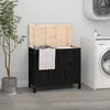 Image de vidaXL vidaXL Bo?te ¿¿ linge Noir 88,5x44x76 cm Bois massif de pin