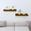 Image de vidaXL Étagères murales 2 pcs Marron miel 50x12x9cm Bois de pin massif823587