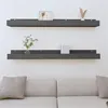 Image de vidaXL Étagères murales 2 pcs Gris 110x12x9 cm Bois de pin massif