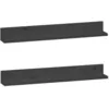 Image de vidaXL ÃtagÃ¨res murales 2 pcs Gris 80x11x9 cm Bois de pin massif