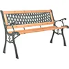 Image de Vidaxl Banc De Jardin 116 Cm Fonte Et Bois Massif De Sapin