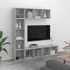 Image de vidaXL Ensemble bibliothèque/meuble TV 3 pcs Sonoma gris 180x30x180 cm3152714