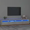 Image de vidaXL Meuble TV avec lumières LED Gris béton 240x35x40 cm3152725