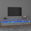 Image de vidaXL Vidaxl Meuble Tv Avec Lumières Led Gris Béton 240x35x40 Cm
