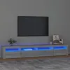 Image de vidaXL Meuble TV avec lumières LED Sonoma gris 240x35x40 cm3152728