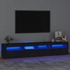 Image de vidaXL Meuble TV avec lumières LED Noir 210x35x40 cm3152731