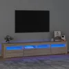 Image de vidaXL Meuble TV avec lumières LED Chêne sonoma 210x35x40 cm3152732