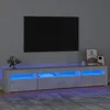 Image de vidaXL Vidaxl Meuble Tv Avec Lumières Led Gris Béton 210x35x40 Cm
