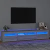 Image de vidaXL Meuble TV avec lumiÃ¨res LED Sonoma gris 210x35x40 cm