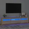 Image de vidaXL Meuble TV avec lumières LED Chêne sonoma 195x35x40 cm3152740