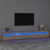 Image de vidaXL Meuble TV avec lumières LED Chêne sonoma 270x35x40 cm3152748
