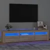 Image de Vidaxl Meuble Tv Avec LumiÃ¨res Led ChÃªne Sonoma 180x35x40 Cm