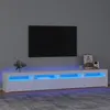 Image de vidaXL Meuble TV avec lumières LED Blanc 240x35x40 cm3152762