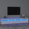 Image de vidaXL Vidaxl Meuble Tv Avec Lumières Led Blanc 240x35x40 Cm