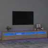 Image de vidaXL Meuble TV avec lumières LED Chêne sonoma 240x35x40 cm3152764
