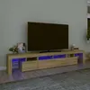 Image de vidaXL Meuble TV avec lumières LED Chêne sonoma 230x36,5x40 cm3152788