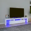 Image de vidaXL Vidaxl Meuble Tv Avec Lumières Led Blanc 200x36,5x40 Cm