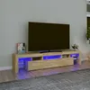 Image de Vidaxl Meuble Tv Avec LumiÃ¨res Led ChÃªne Sonoma 200x36,5x40 Cm