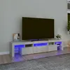 Image de vidaXL Meuble TV avec lumières LED Gris béton 200x36,5x40 cm3152813