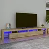 Image de vidaXL Meuble TV avec lumières LED Chêne sonoma 260x36,5x40 cm3152820