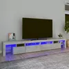 Image de vidaXL Meuble TV avec lumières LED Gris béton 260x36,5x40 cm3152821
