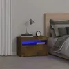 Image de vidaXL Table de chevet avec lumières LED Chêne fumé 60x35x40 cm3152826