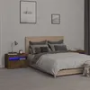 Image de vidaXL Tables de chevet 2 pcs et lumières LED Chêne fumé 60x35x40 cm3152827