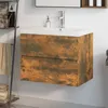 Image de vidaXL Meuble lavabo avec bassin intégré Chêne fumé Bois d'ingénierie3152870