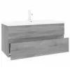 Image de vidaXL Meuble lavabo avec bassin intÃ©grÃ© Sonoma gris Bois d'ingÃ©nierie