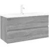 Image de vidaXL Meuble lavabo avec bassin intÃ©grÃ© Sonoma gris Bois d'ingÃ©nierie