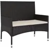 Image de Banc De Jardin Ã 2 Places Avec Coussins Noir RÃ©sine TressÃ©e