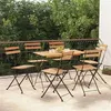 Image de vidaXL Chaises de bistrot pliantes lot de 6 Bois de teck solide acier3152110