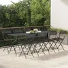 Image de vidaXL Chaises de bistrot pliantes lot de 8 Noir Résine tressée acier3152114
