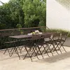 Image de vidaXL Chaises de bistrot pliantes lot de 8 Résine tressée et acier3152117