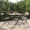 Image de vidaXL Chaises de bistrot pliantes lot de 6 Gris Résine tressée acier3152119