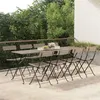 Image de vidaXL Chaises de bistrot pliantes lot de 8 Gris Résine tressée acier3152120